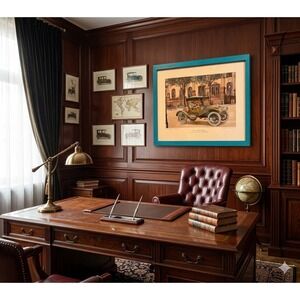 Beautiful, vintage 1957 framed 1911 Maxwell print signed and copyrighted